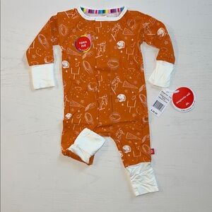 Magnetic Me Orange Game Day Convertible Coverall 0-3 3-6 6-9 months